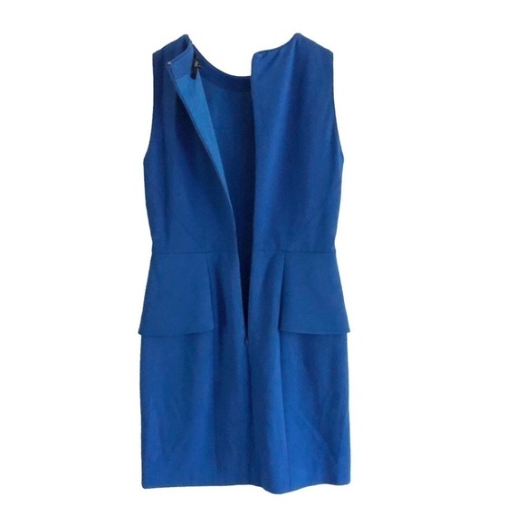 Tibi Blue Sleeveless Peplum Sheath Dress Size 8 - Picture 6 of 9
